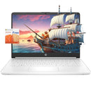 HP Stream Laptop, 14" HD Display, Intel Celeron N4120 Processor, 16GB Memory, 320GB Storage (64GB eMMC + 256GB Card), 1-Year Office 365, Webcam, HDMI, Wi-Fi, USB-C, Windows 11 Home, White, JVQ MP