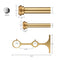 Warm Gold Double Curtain Rods for Windows 72-144", Double Drapery Rods with End Cap Finials, Adjustable 1-Inch Front and 5/8 Inch Back Double Rod Curtain Rods, Telescoping Double Window Rods Warm Gold