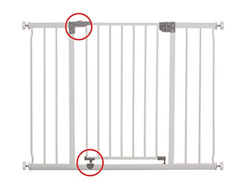 Dreambaby Liberty Extra-Wide Baby Safety Gate - with Smart Stay-Open Feature - Fits Openings 99-105.5cm Wide & 76cm Tall - White - Model F867