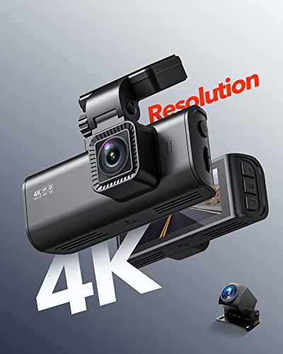 REDTIGER F7N Dash Cam 4K with WiFi GPS Front 4K/2.5K and Rear 1080P Dual Dash Camera for Cars,3.18" Display Dashcam,170° Wide Angle Dashboard Camera Recorder,Parking Monitor,Support 256GB Max