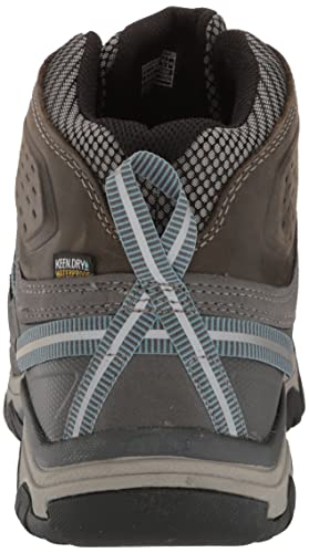 KEEN Women's Targhee 3 Mid Height Waterproof Hiking Boot, Magnet/Atlantic Blue, 6 Wide