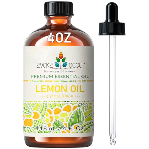 Lemon Essential Oil 4 Oz, Pure Lemon Oil for Home Diffuser Massage House Cleansing- 4 FL Oz