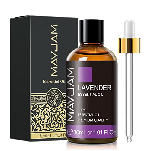 MAYJAM Lavender Essential Oil 1.01 fl.oz, Premium Quality Lavender Oil for Massage, Candle Making, Soap Making, 30ML/Bottle