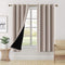 H.VERSAILTEX 100% Blackout Curtains Completely Blackout Window Drapes Thermal Insulate Double Layer with Black Liner for Bedroom 2 Panels Set, Each W132cm x D160cm, Natural