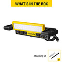 STANLEY PSL1000S Adjustable 45 COB LED Workbench Light with AC Power Outlets, Dual 2.1 Amp USB Charging Ports, and Tool Storage