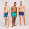 JustWears Boxer Briefs - Pack of 3 | Anti Chafing No Ride Up Organic Underwear for Men | Perfect for Everyday Wear or Sports like Walking Cycling & Running, Dark Blue Light Blue Light Green, M