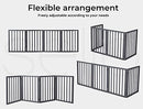 PaWz Portable Door Retractable Barrier 4 Panel Wooden Pet Fence, Grey,