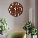 30x30x4cm Luminous Wall Clock Wooden Design Night Lights Round Wall Clock Large Number Wooden Clock for Living Room Bedroom Home Kitchen Office School Easy to Read Glow in Dark