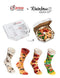 Rainbow Socks - Man Woman Pizza Socks Box Mix Seafood Italian Pepperoni - 4 Pairs - Size S/M (AU Woman 5-9 / Man 3-7)