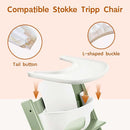 Baby High Chair Tray Compatible with Stokke Tripp Trapp Chair, Tripp Trapp Tray Replacement, Easy to Installa & Clean, BPA-Free Plastic, Suitable for Toddlers Aged 6-36 Months, White Baby Feeding Tray