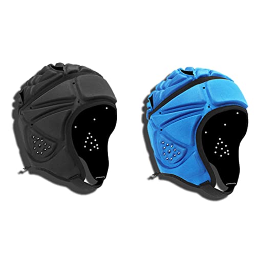 TENOL Rugby Helmet headprotect Breathable Head for Soccer Roller Skating Adult, Black