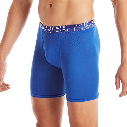 Hanes Men's Underwear Boxer Briefs Pack, Moisture-Wicking Men's Mesh Underwear, X-Temp Cooling with Odor Control, 3-Pack, Assorted-3, XX-Large