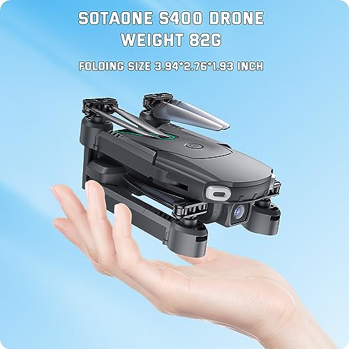 SOTAONE S400 Drone with Camera for Adults Kids, 1080P HD Foldable Mini Drones for Boys Girls, Remote Control Helicopter Toys Gifts with Auto-hovering, One Key Start, Self-spin, 3 Speeds, 2 Batteries