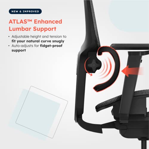 ErgoTune Supreme Ergonomic Office Chair - Adjustable Backrest Desk Chair, Lumbar Support, Headrest, 5D Armrests - High Back Breathable Durable Mesh Recline (Charcoal Black)