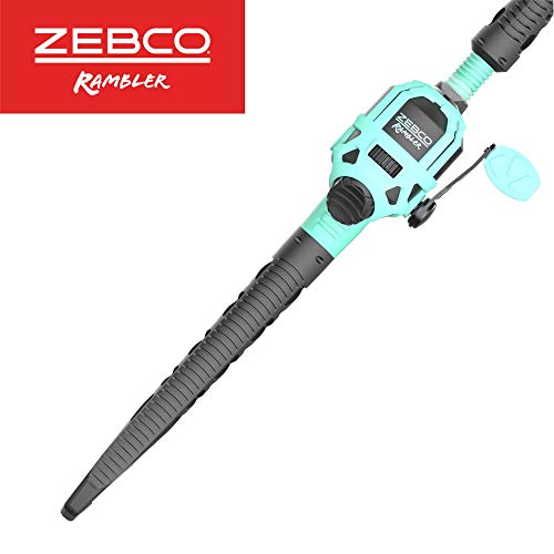 Zebco Kids Rambler Telescopic Spincast Reel and Fishing Rod Combo, 24.5-Inch to 5-Foot 3-Inch Telescopic Fishing Pole, Changeable Right- or Left-Hand Retrieve, Pre-Spooled with 8-Pound Line