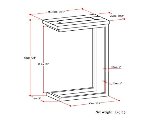 Simpli Home 3AXCSKY-09WB Skyler C Side End Table, Walnut Brown