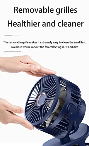 10000Mah Clip on Fan, Small Desk Stroller Fan Battery Operated with Rechargeable USB & Clip, 4 Speed 720 Rotation Portable Quiet Fan, Perfect for Baby Stroller, Traveling, Office