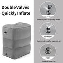 Travel Foot Rest Pillow, Inflatable Travel Foot Rest, Travel Pillow for Kids & Adults, Adjustable Height Pillow, Travel Foot Rest for Airlines Trains Buses Cars, Office and Home (Gray)