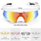 Cycling Glasses with 5 Interchangeable Lenses and TR90 Frame, UV400 Sports Sunglasses for Men Women Cycling Climbing Fishing Driving (White-Revo Red, 502(5 Lenses))
