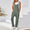 Women's Casual Baggy Sleeveless Jumpsuits with Pockets Spaghetti Strap Stretchy Loose Romper Wide Leg Overalls Jumpers