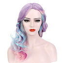 STfantasy Rainbow Wigs for Women Long Wave Natural Synthetic Wig Girl Cosplay Costume Party 23Inches (Rainbow)