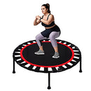 220 LBS Foldable Mini Trampoline, 40" Fitness Trampoline with Bungees/Adjustable Foam Handle, Stable & Quiet Exercise Rebounder for Kids Adults Indoor/Garden Workout