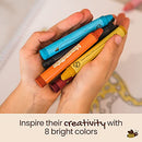 Honeysticks Natural Beeswax Crayons - Classic Crayon Size and Shape for a Developed Pencil Grip - 8 Vibrant Colours - Child Safe, Non Toxic Crayons for Kids, Food Grade Colourings - 8 Pack