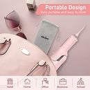 Sejoy Cordless Water Flosser, Water Dental Flosser Water Flossers for Teeth Portable Oral Irrigator Rechargeable for Home Travel Office, 270ML IPX7 Waterproof 5 Cleaning Modes & 5 Jet Tips, Pink