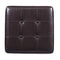 HomePop Leatherette Tufted Square Storage Ottoman with Hinged Lid, Brown