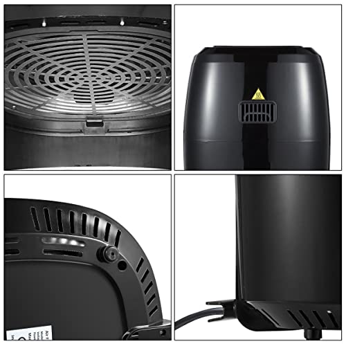 Maxkon 1800W Air Fryer with 7L Large Capacity,Convection Oven Oil-Less Oven Cooker Portable with 2 Knob Controls, Healthy Infrared Convection Machine, Great for French Fries&Chips-Black