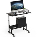 SHW Adjustable Standing Mobile Desk, Black