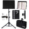 GLEAM Sheet Music Stand - 5 in1 Desktop Book Stand Metal with Carrying Bag Folder and Clamp