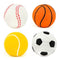 Chiwava 4 Pack 2.4" Squeak Latex Puppy Dog Toy Ball Sports Balls Sets Fetch Interactive Toy for Small Dogs