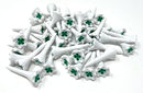 NorthPointe 1 ½” Plastic Golf Tees – Short Tees for Irons, Par Threes, Hybrids, and Driving Range - Pack of 50 or 100 Bulk in High Visibility White Durable Plastic (50, Shamrock, 1 1/2)
