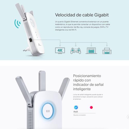 TP-LINK AC1750 WI-FI Range Extender GIGABIT ETHERNET PORTANT (3) 3 YR WTY (UK Version)