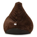HOMESO Teardrop Shape Faux 5XL Fur Bean Bag Chair for Adults & Kids [No Filling] (Brown)