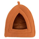 PETMAKER Pyramid - Cat Houses for Indoor Cats with Removable Foam Cat Bed for Kittens or Small Dogs by (Brown) 12 Inch