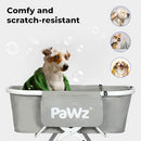 PaWz Dog Bath Tub Bathtub Pet Washing Station for Bathing Shower and Grooming,Elevated Foldable Portable,Indoor and Outdoor,Adjustable Height,for Small and Medium Size Dogs, Cats and Other Pet (Grey)