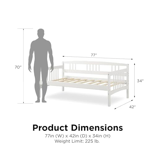 DHP Kayden Daybed Solid Wood, Twin, White