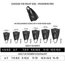 Arena Unisex Adult Powerfin Pro II Swim Training Fins Men and Women Silicone Short Blade Flippers Left/Right Customized, Calypso Bay, Size 12.5-13.5
