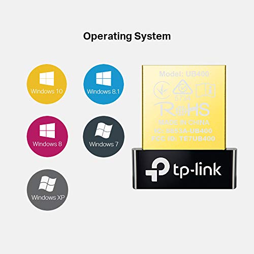 TP-Link Bluetooth 4.0 Nano USB Adapter - Support Windows 10/8.1/8/7/XP, Plug and Play for Win 8, Win 8.1, and Win 10 (UB400) | AU Version |