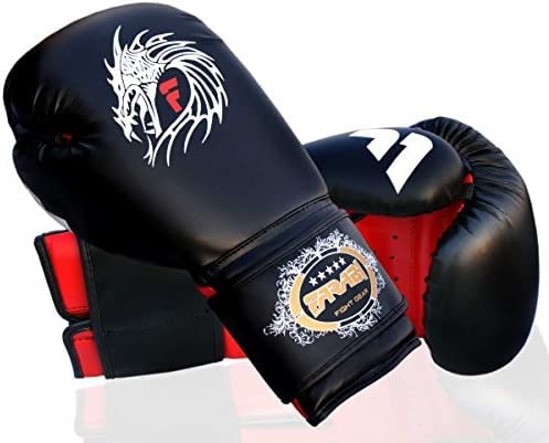 Farabi Sports Boxing Gloves Training Punching Bag Kick Boxing Muay Thai Bag Gloves (16-oz, Dragon)