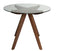 SK Designer Living Amber Collection | Round Glass Dining Table | 90cm - Walnut