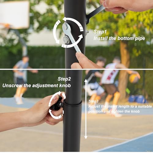 Outspurge Portable Basketball Hoop Outdoor & Indoor, Height Adjustable 4.7-8.3ft Basketball Goal, Basketball Hoops with Basketball Backboard for Kids & Teens, Adults…