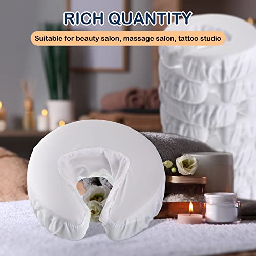 24 Pcs Face Cradle Covers for Massage Table Microfiber Reusable Soft Thicker Massage Table Head Rest Covers Bulk Oil Proof Headrest Cradle Sheets for Spa Beauty Salons (White)