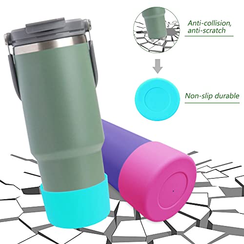 3 Pcs Silicone Protective Boot for Water Bottle, SENHAI Anti-Slip Water Bottle Bottom Sleeve Cover Accessories Compatible with MIRA, Hydro Flask, Simple Modern and Iron Flask Water Bottles
