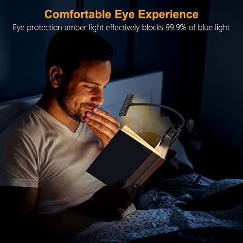 Gritin 19 LED Book Light, Reading Light Book Lamp for Reading at Night with Memory Function, 3 Eye-Protecting Modes -Stepless Dimming, Long Battery Life, 360° Flexible Book Light for Bed,Tablet