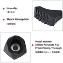 Azarxis Rubber Tips for Trekking Poles Replacement Pole Tip Protectors Fits Most Standard Hiking Walking Sticks - Shock Absorbing, Adds Grip, and Traction (Small Boots - 6 Pack)