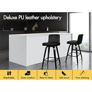 ALFORDSON Bar Stools 2Pcs Swivel Counter Stool 65cm Seat Height Kitchen Dining Chair Bar Chair with Footrest and Adjustable Leg levelers for Home Bar Dining Room