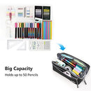 ProCase Zipper Pencil Case Holder Bag Large Capacity Pen Pencil Pouch, Back to School Gifts for Adults School Students Kids Boys Girls -Black